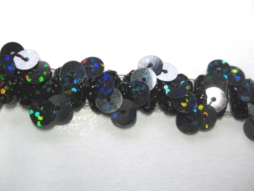 Paillettenband Holo schwarz